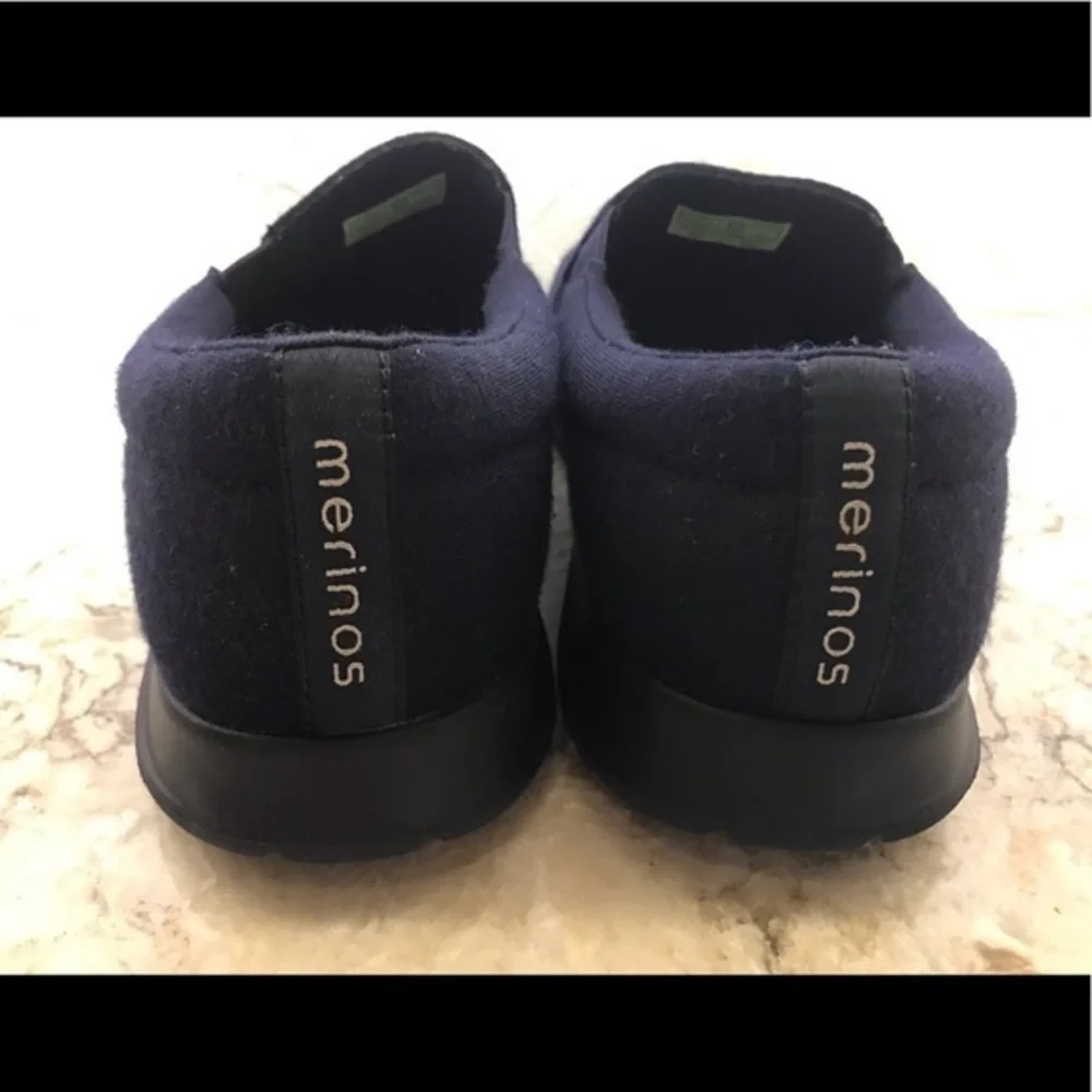 Merinos Mens Navy Slip Ons size 12
